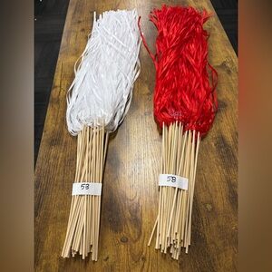 Red and White Wedding Exit ribbons